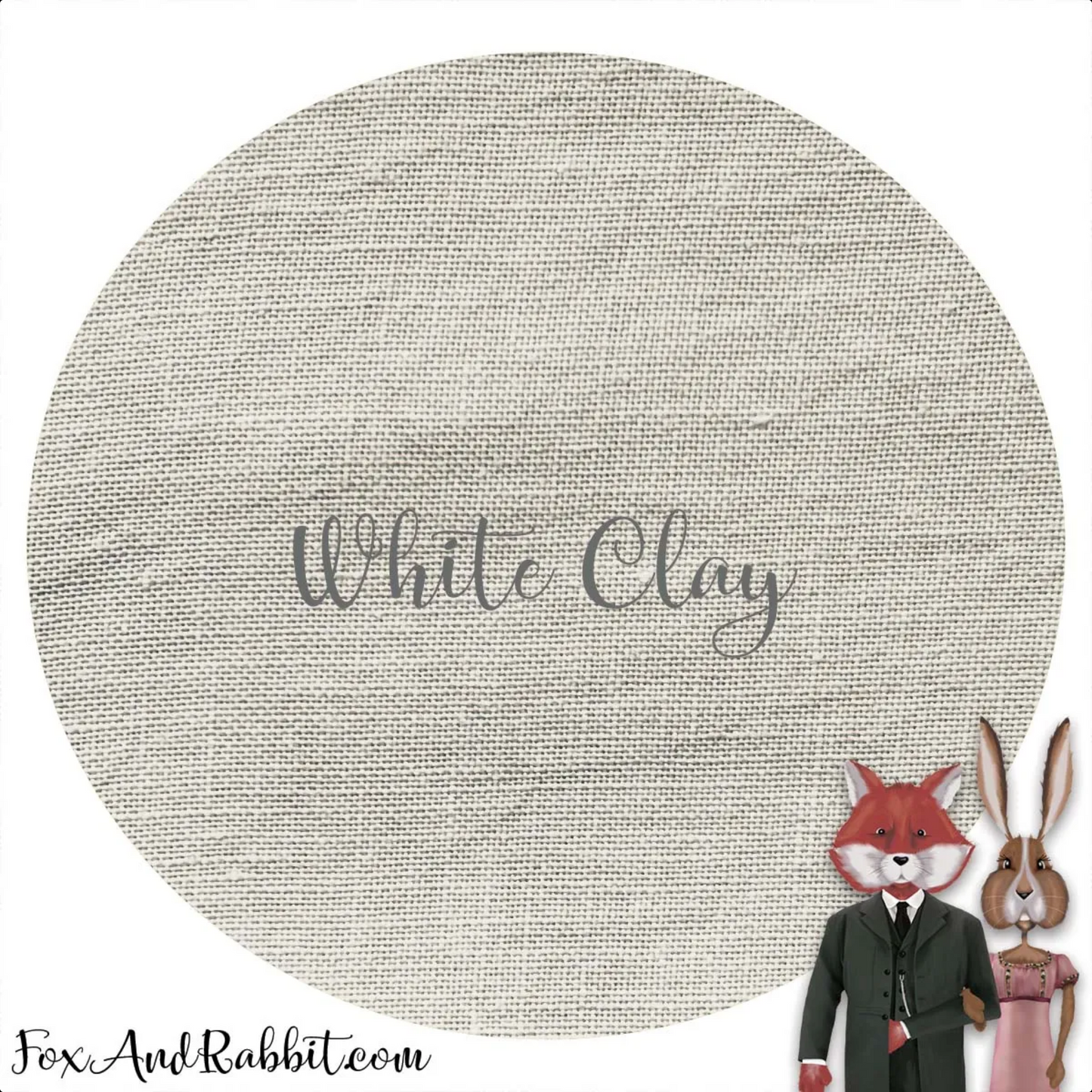 White Clay ~ 36 Count Linen ~ Fox and Rabbit