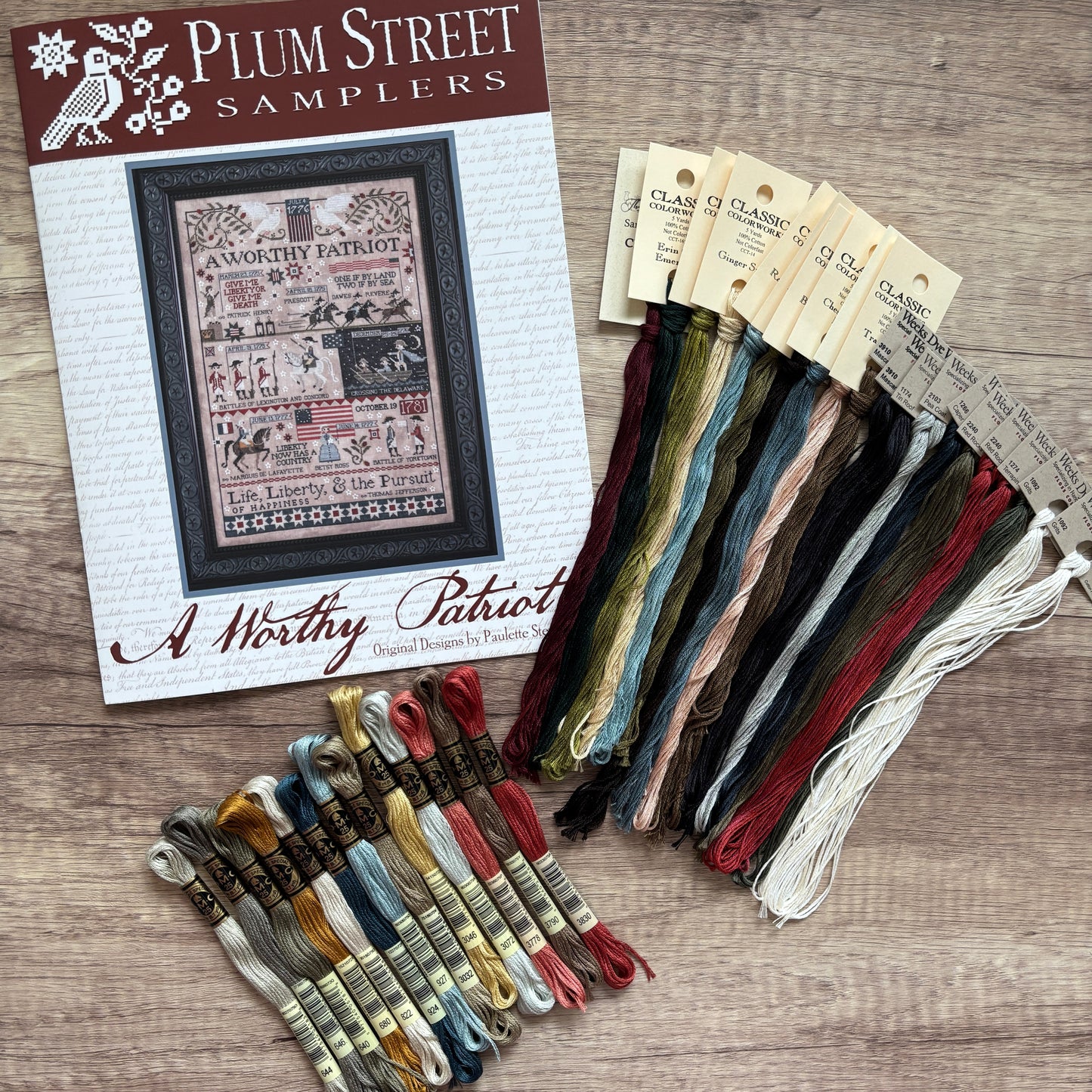 A Worthy Patriot - Chart & Floss Pack ~ Plum Street Samplers ~ Nashville Needlework Market 2026