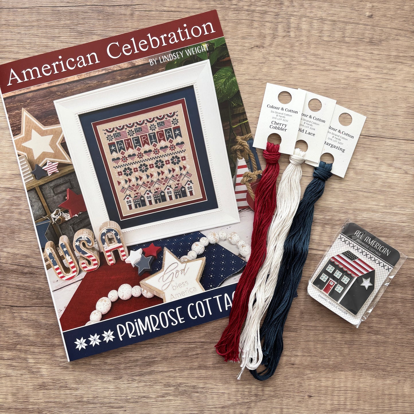 American Celebration ~ Chart and Floss Pack ~ Primrose Cottage