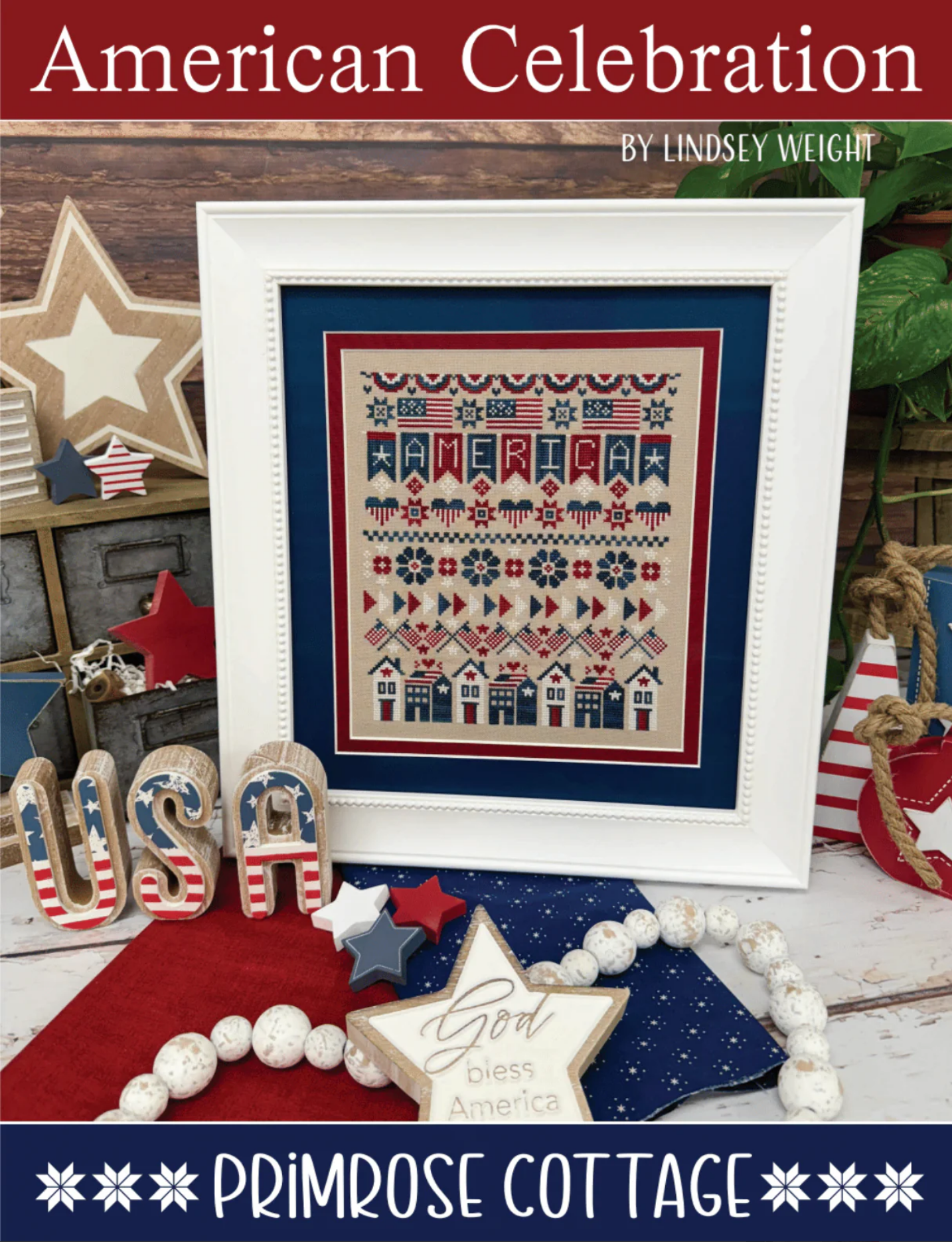 American Celebration ~ Chart and Floss Pack ~ Primrose Cottage