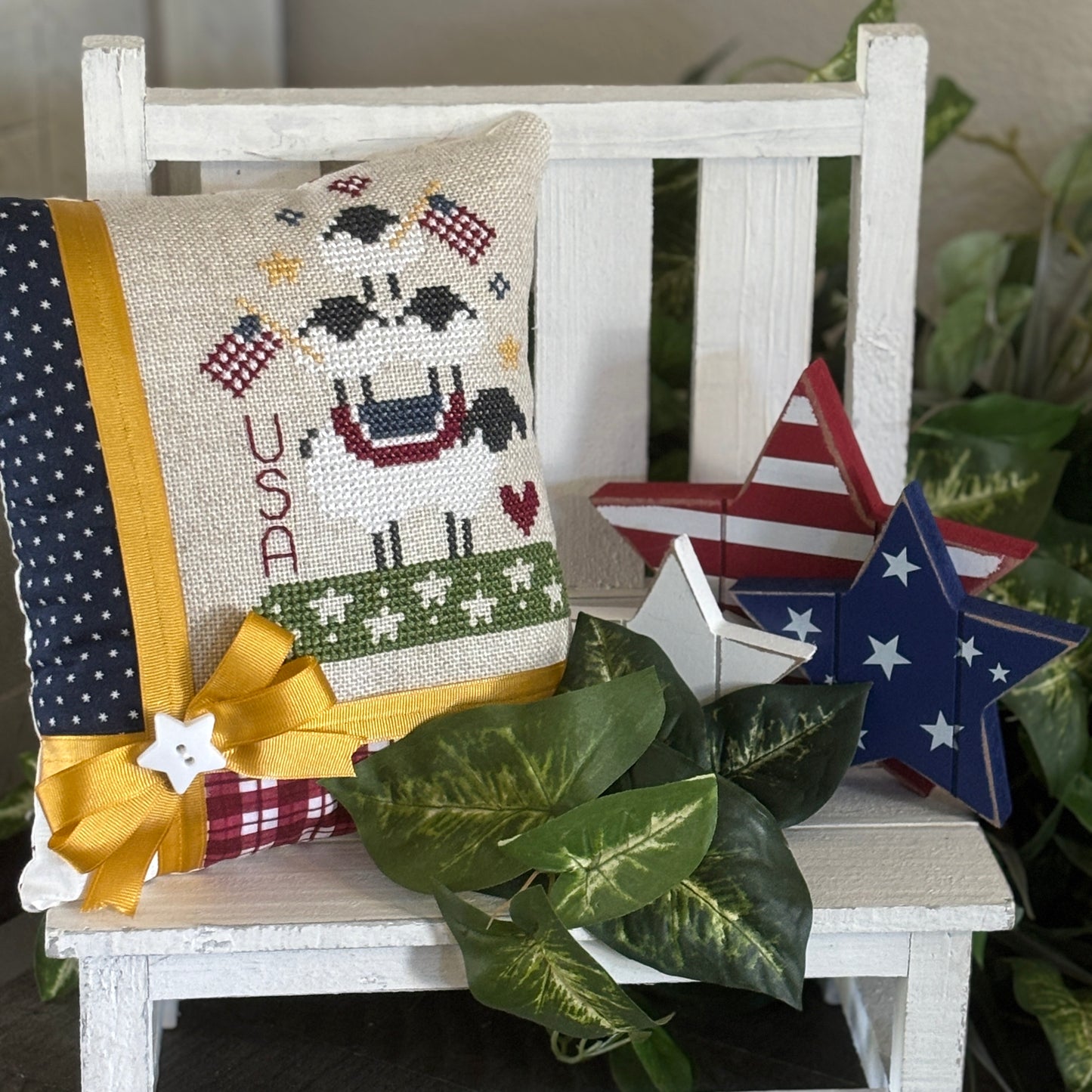 American Ewe - 18 ct. Floba & DMC Pearl Cotton #5 Conversion Kit ~ Primrose Cottage