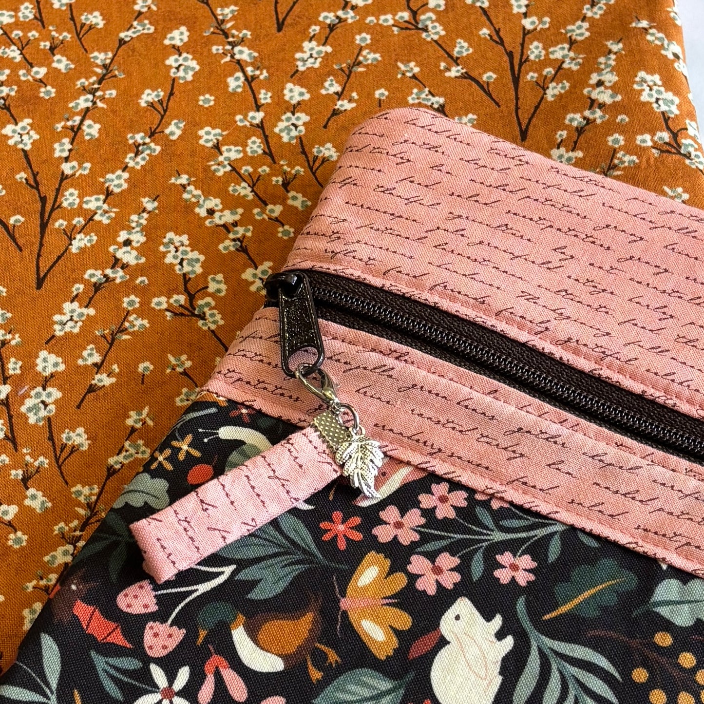 NEW! ~ Autumn in the Forest ~ Fabric Front Project Bag ~ BellaRose Needleworks
