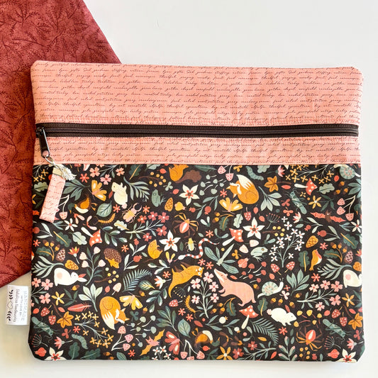 NEW! ~ Autumn in the Forest ~ Fabric Front Project Bag ~ BellaRose Needleworks