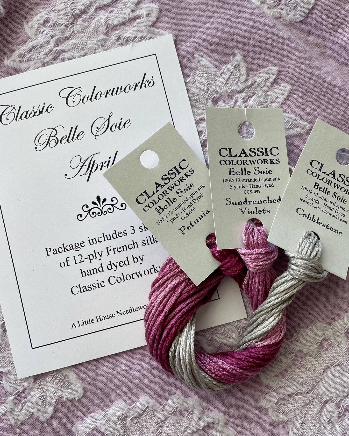 "April" Classic Colorworks Belle Soie Monthly Silk Pack ~ Belle Soie Silks