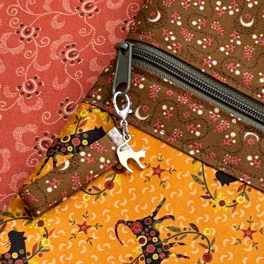 Cats on Pennyberry Farm ~ Fabric Front Project Bag ~ BellaRose Needleworks