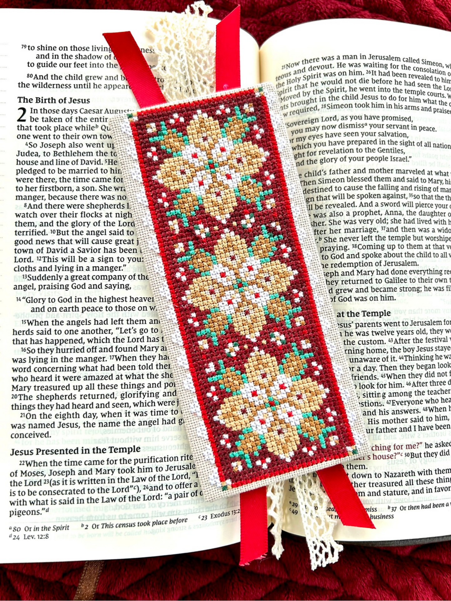 Christmas Tapestry Bookmark ~ Sweet Wing Studio
