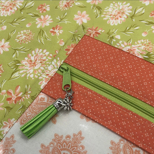 Cinnamon and Green ~ Vinyl Front Project Bag