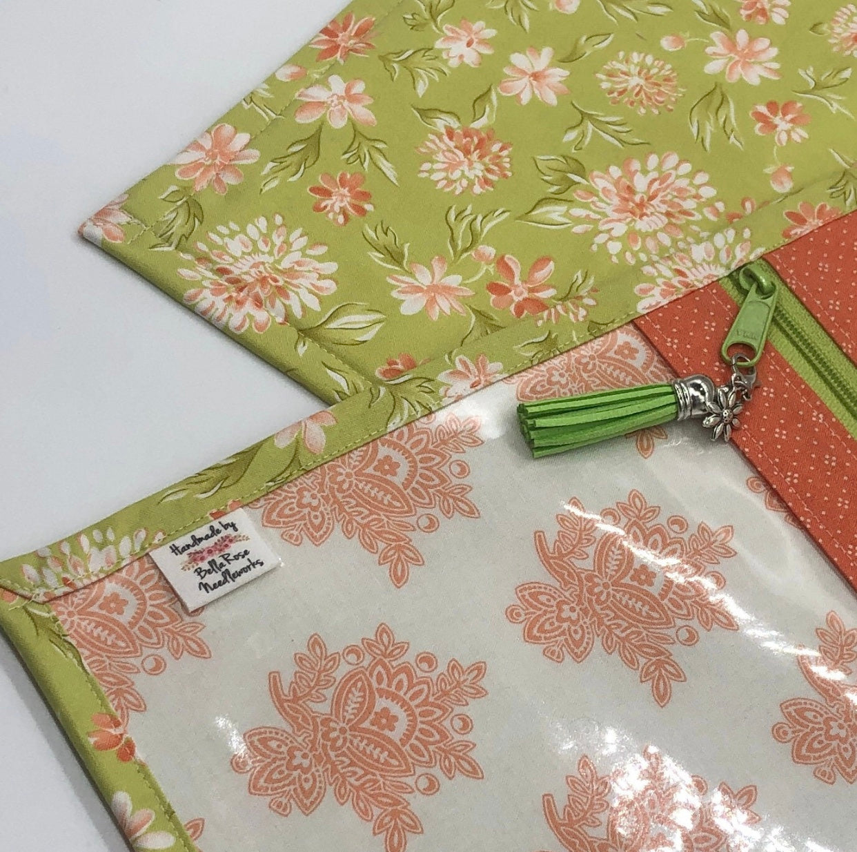 Cinnamon and Green ~ Vinyl Front Project Bag