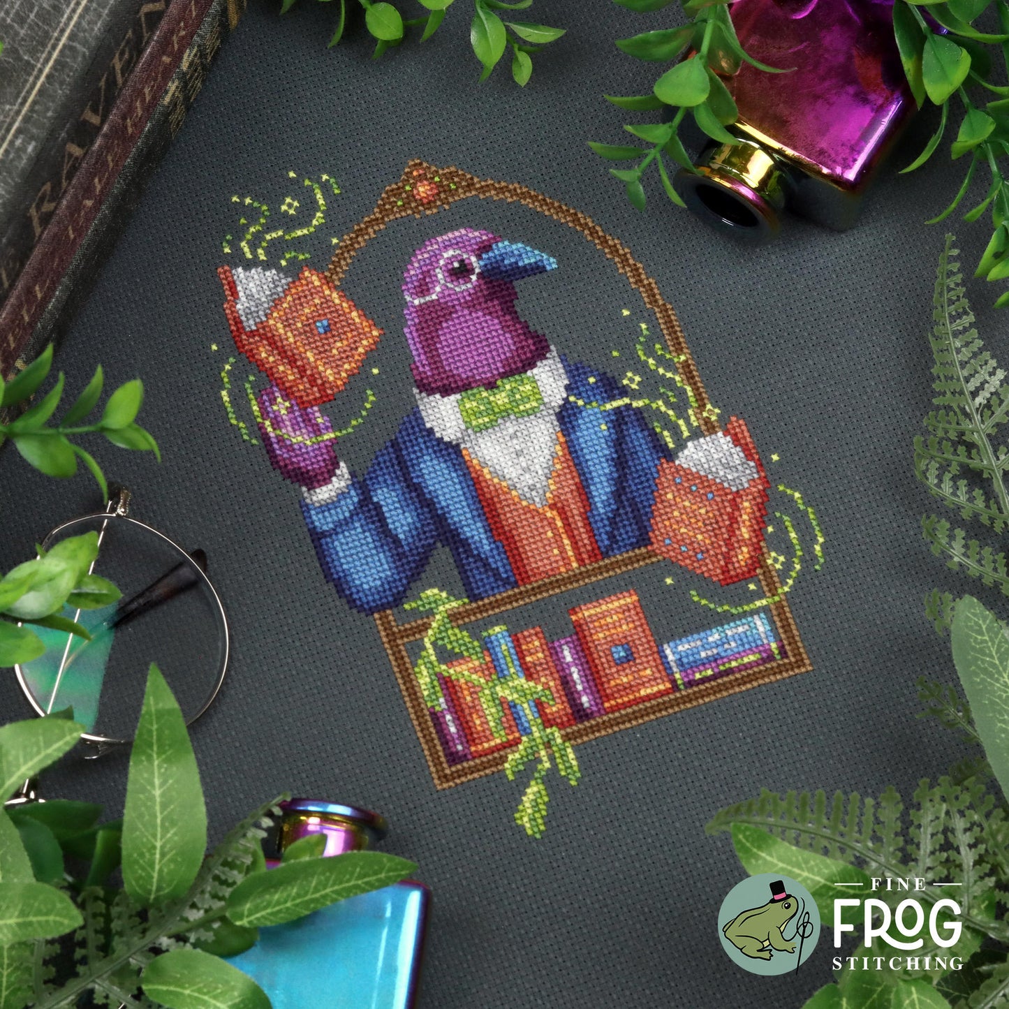 Crow Librarian ~ Fine Frog Stitching