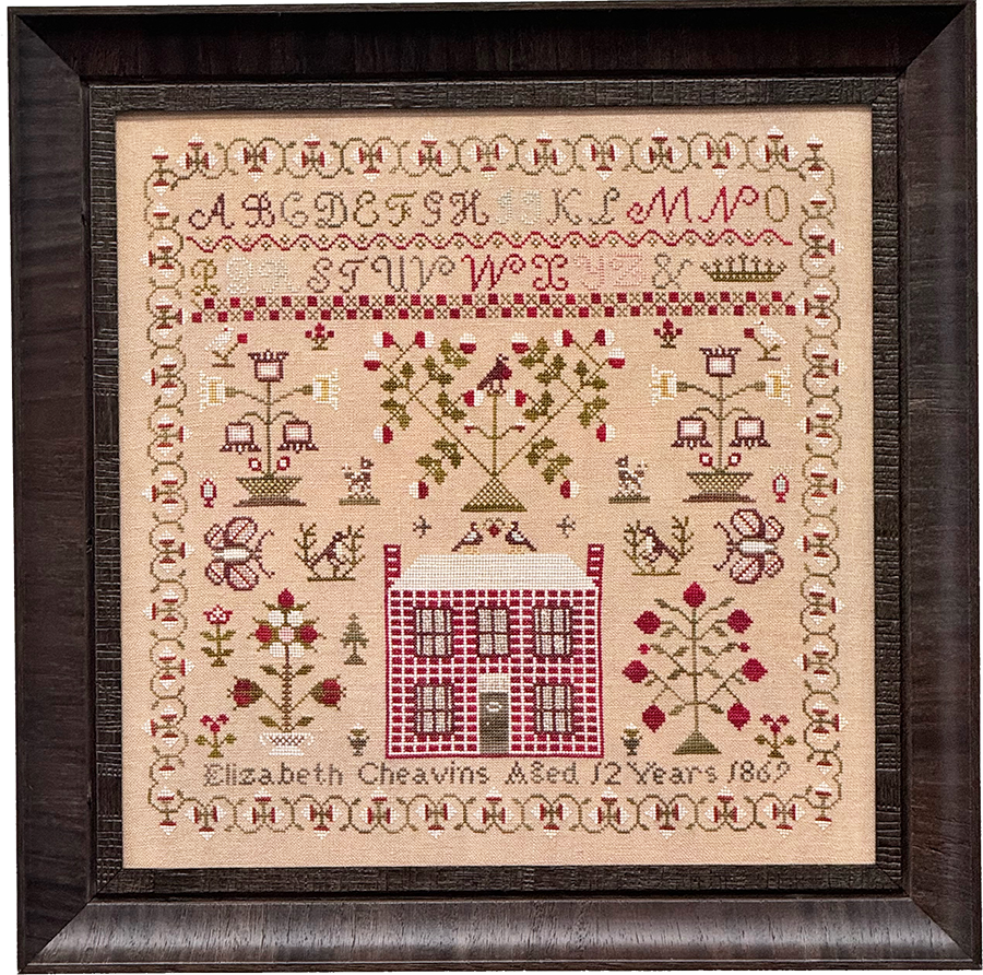 Elizabeth Cheavins 1869 - Sampler and Pinwheel ~ Fox and Rabbit