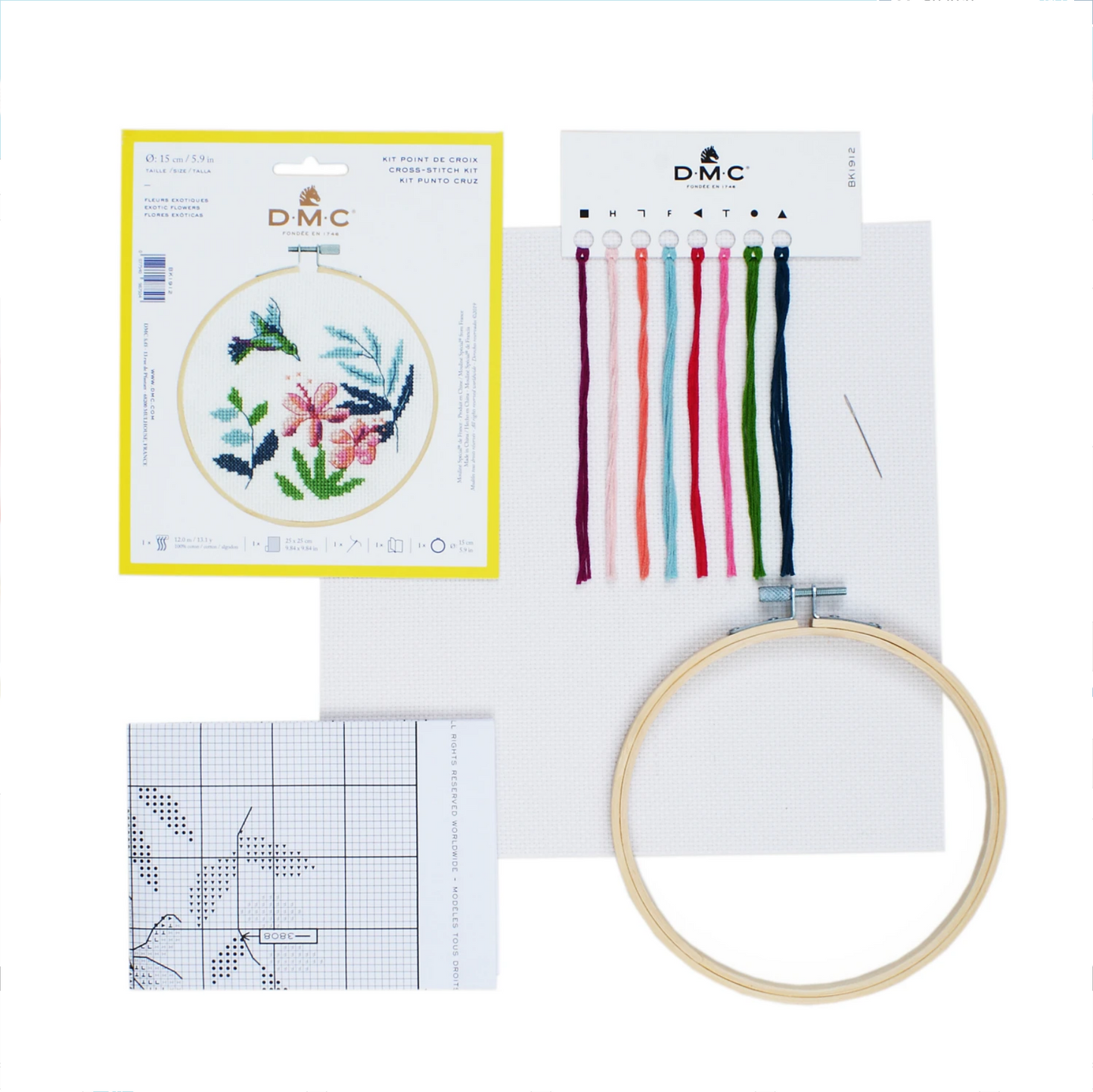 Exotic Flowers Cross Stitch Kit ~ DMC