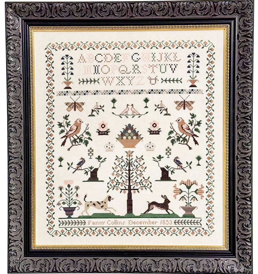 Fanny Collins 1853 - Sampler and Pinwheel ~ Fox and Rabbit