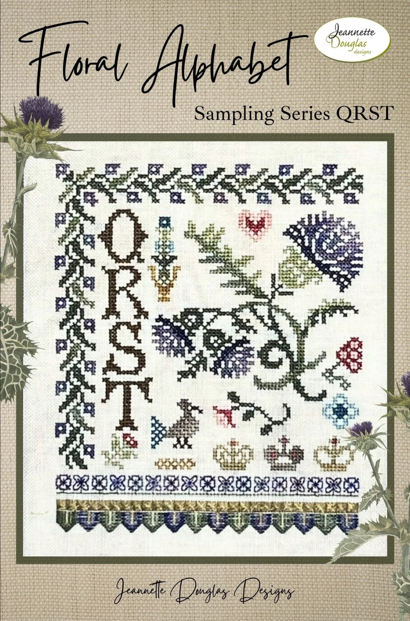 QRST - Floral Alphabet Sampling Series ~ Jeannette Douglas