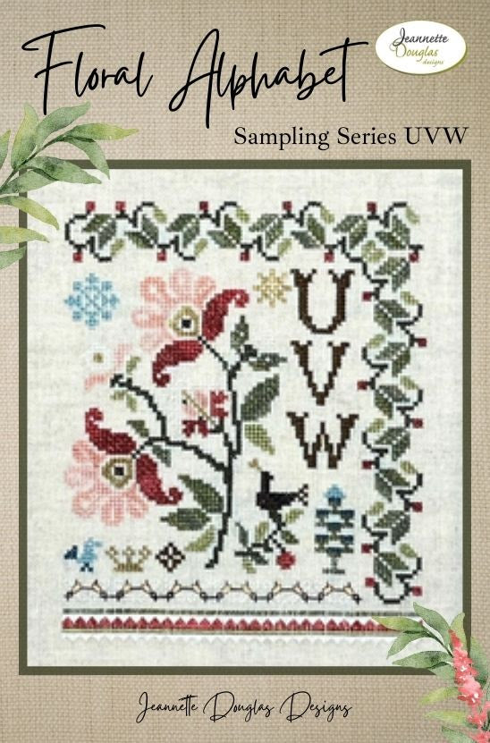 *PREORDER* Floral Alphabet Sampling Series - UVW ~ Jeannette Douglas ~ Nashville Needlework Market 2026