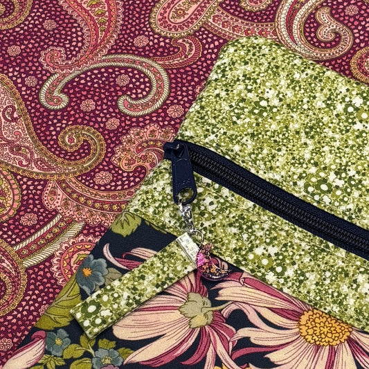 NEW! ~ Florals & Paisleys ~ Fabric Front Project Bag ~ BellaRose Needleworks