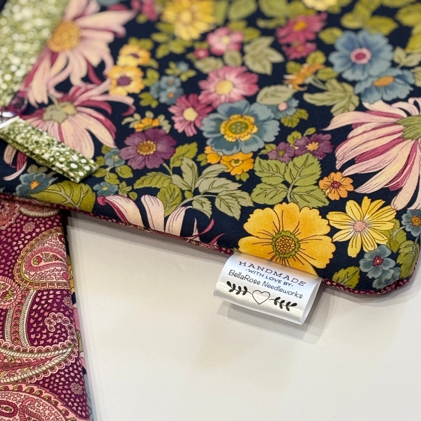 NEW! ~ Florals & Paisleys ~ Fabric Front Project Bag ~ BellaRose Needleworks