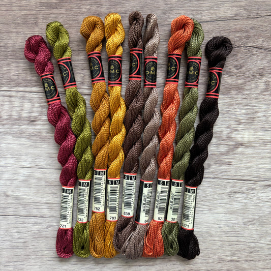 Garden Variety - Autumn ~ Charts & Pearl Cotton Floss Pack ~ Primrose Cottage
