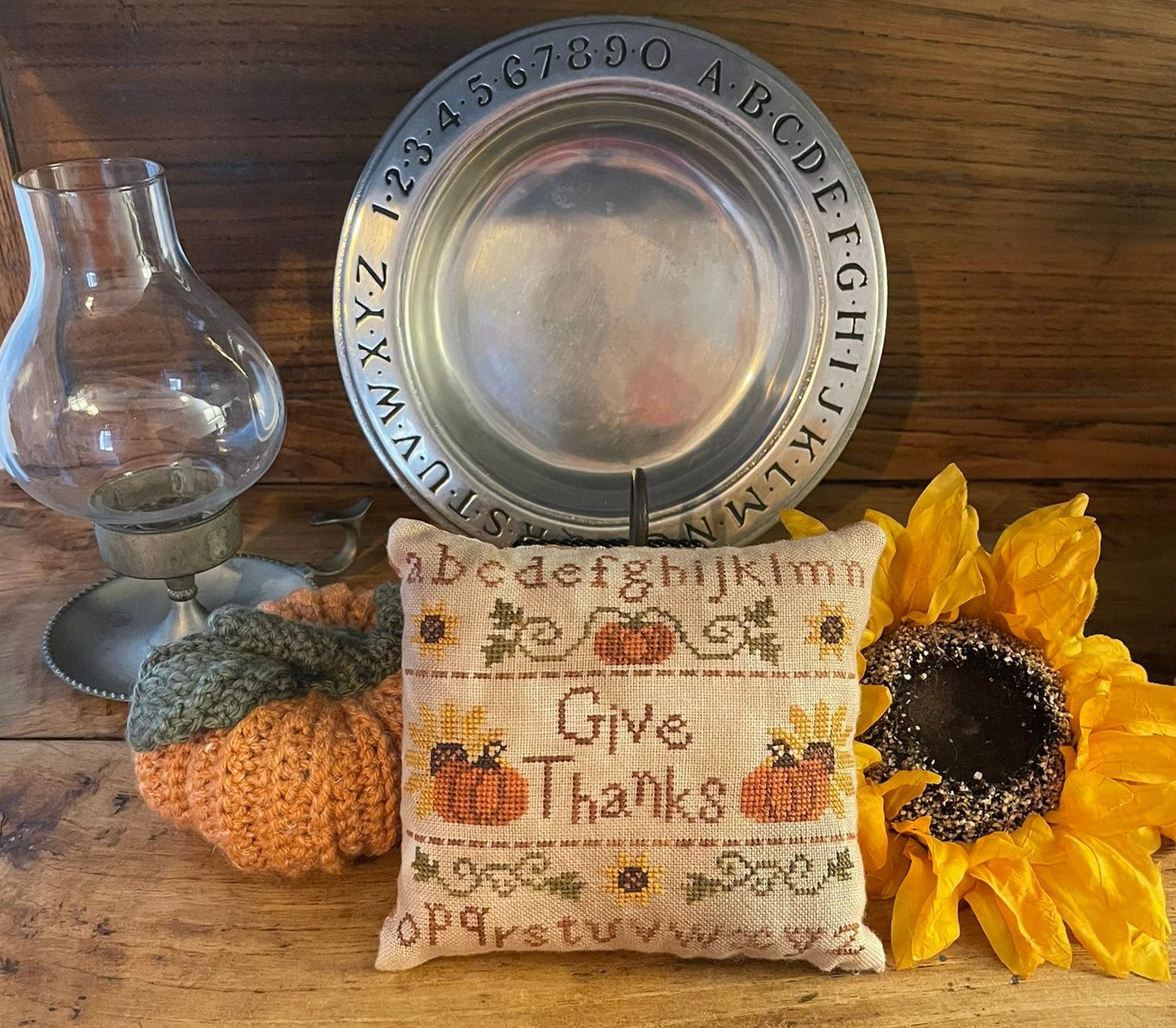 PRE-ORDER ** Give Thanks Sampler ~ Needlework Marketplace 2025 ~ Mani di Donna