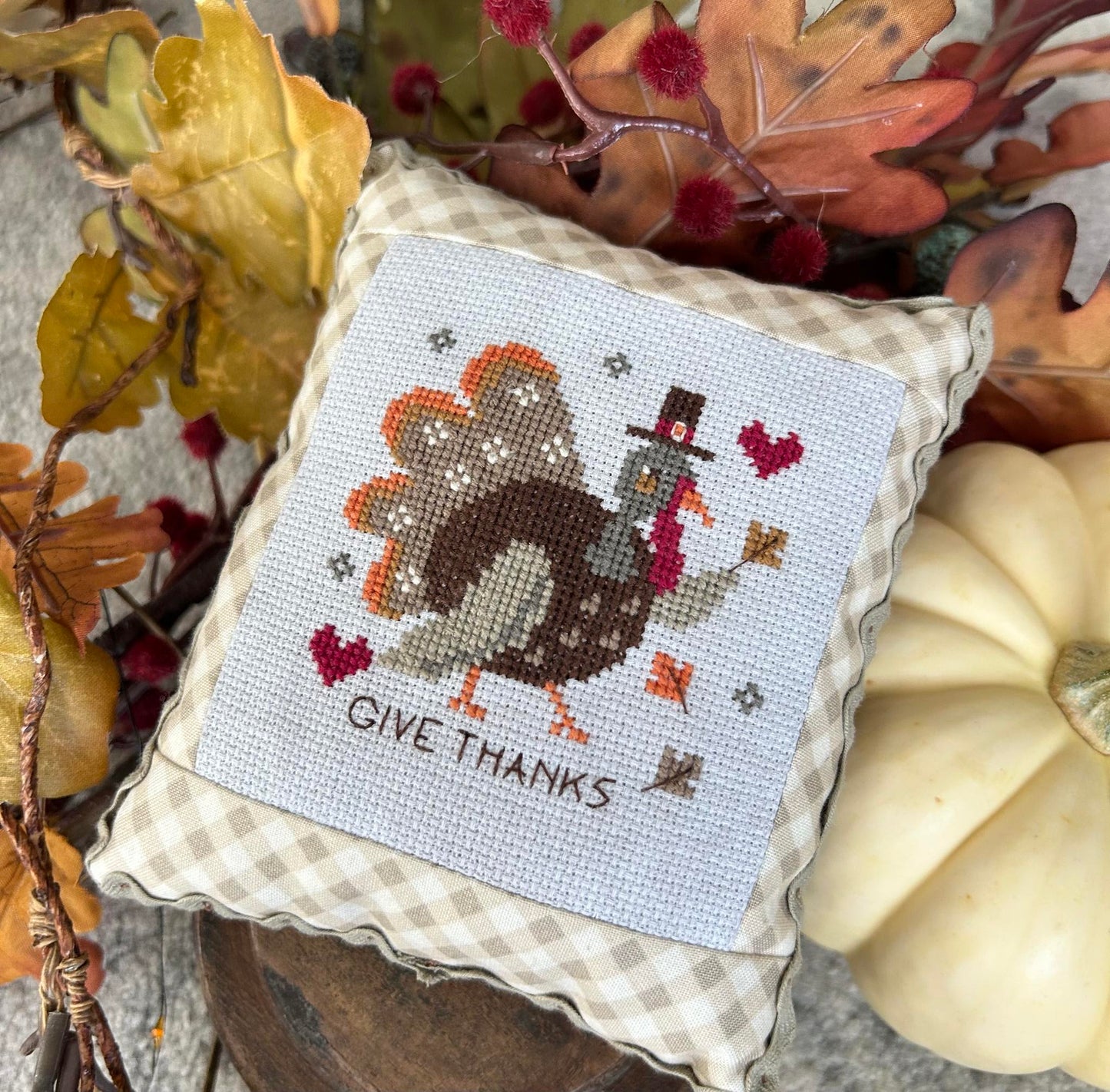 Give Thanks Turkey ~ Emily Call Stitching