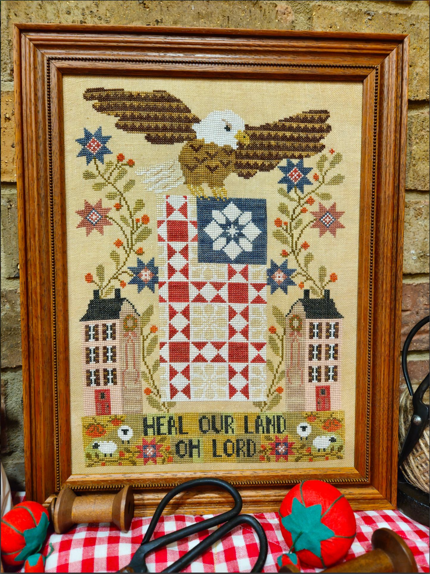 Heal Our Land Sampler ~ Quaint Rose Needlearts