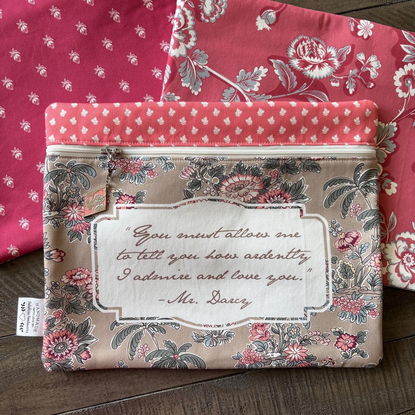 Pride and Prejudice ~ Fabric Front Project Bag ~ BellaRose Needleworks