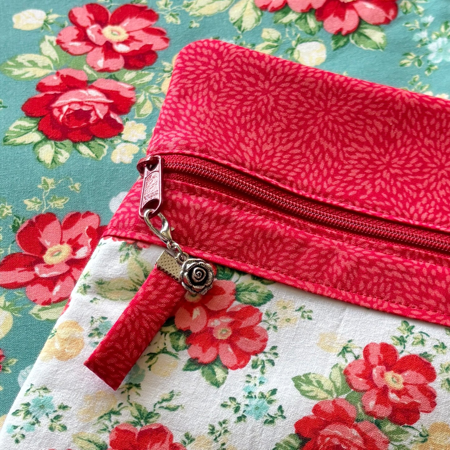 Pioneer Florals ~ Fabric Front Project Bag ~ BellaRose Needleworks