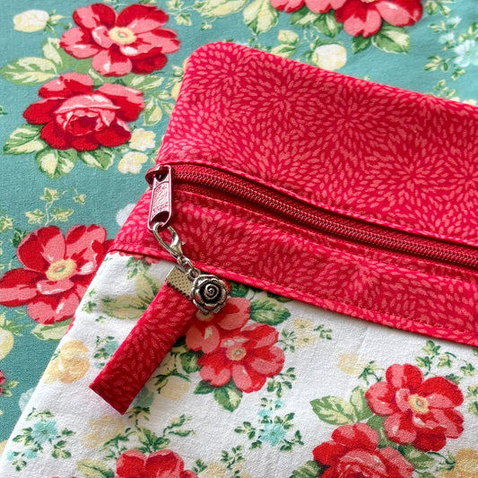 Pioneer Florals ~ Fabric Front Project Bag ~ BellaRose Needleworks
