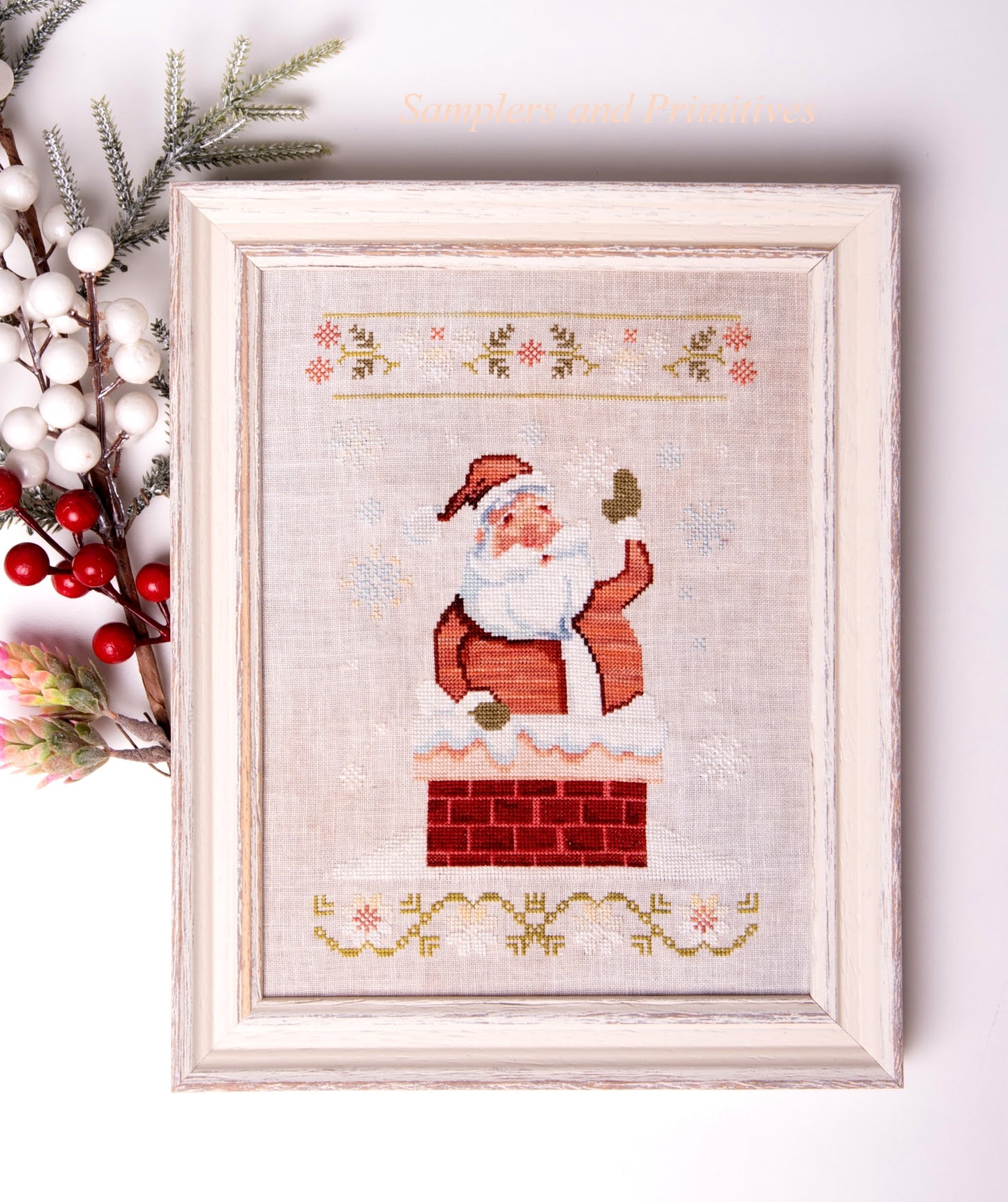 PRE-ORDER ** Jolly Santa ~ Needlework Marketplace 2025 ~ Samplers and Primitives