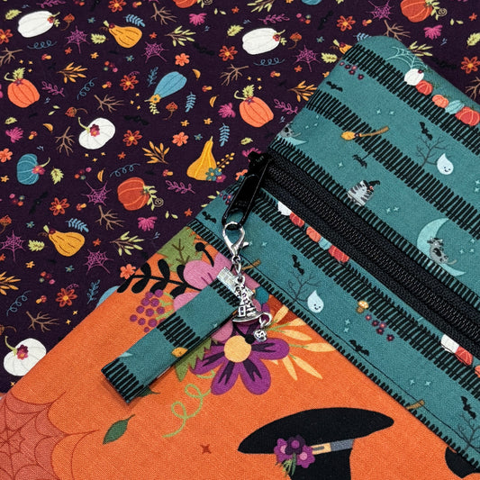 NEW! ~ Little Witch ~ Fabric Front Project Bag ~ BellaRose Needleworks