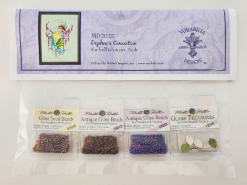 Daphne's Connection ~ Chart and Mill Hill Embellishment Pack ~ Mirabilia