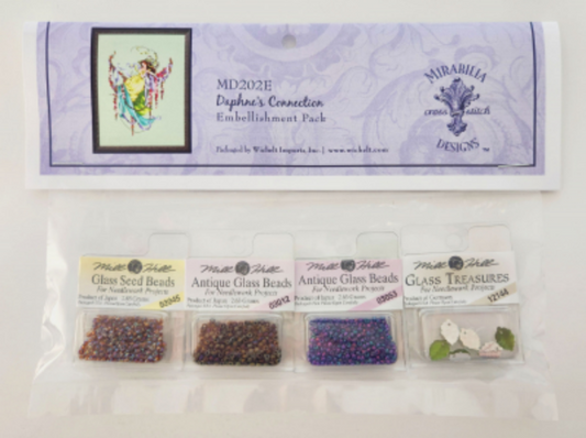 Daphne's Connection ~ Chart and Mill Hill Embellishment Pack ~ Mirabilia