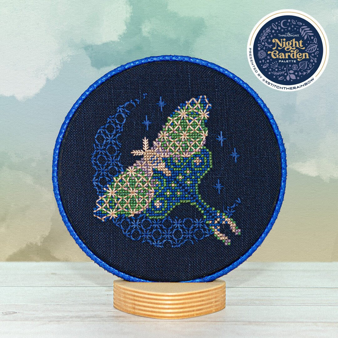 Moonlit Moth ~ ThreadworX Night Garden Palette ~ Exclusive ~ Counting Puddles