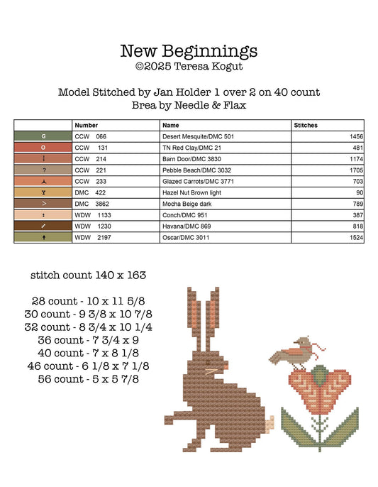 New Beginnings ~ Chart and Floss Pack ~ Teresa Kogut