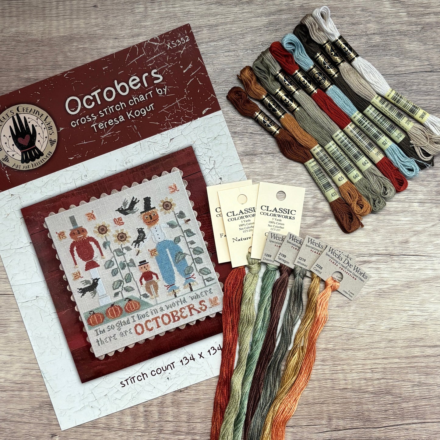 Octobers ~ Chart and Floss Pack ~ Teresa Kogut