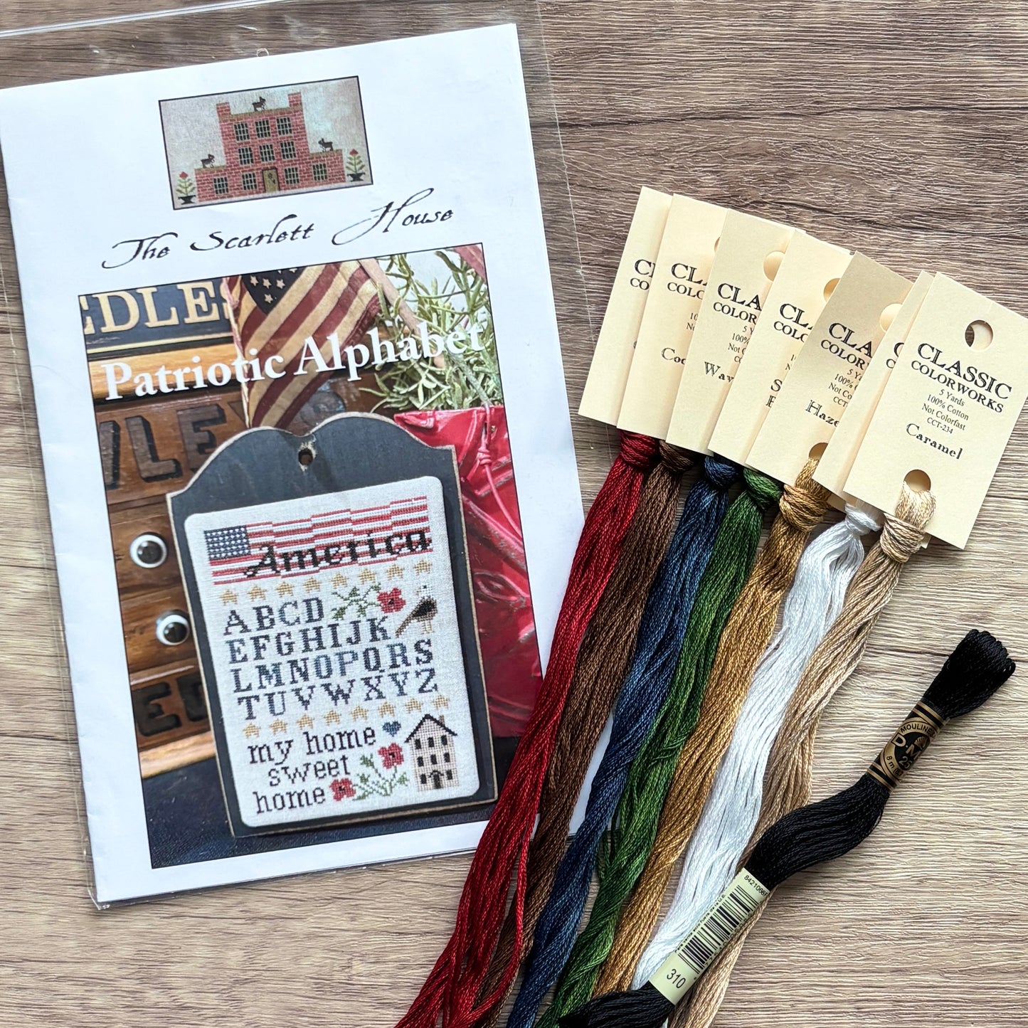 Patriotic Alphabet - Chart & Floss Pack ~ The Scarlett House