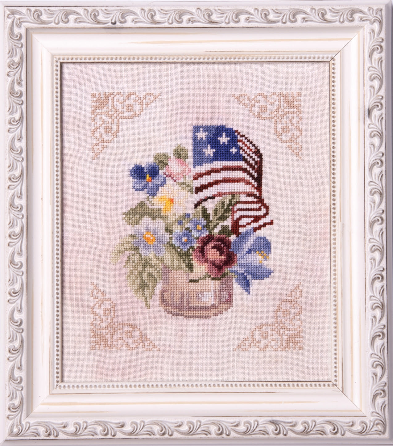 Patriotic Bouquet ~ Samplers and Primitives