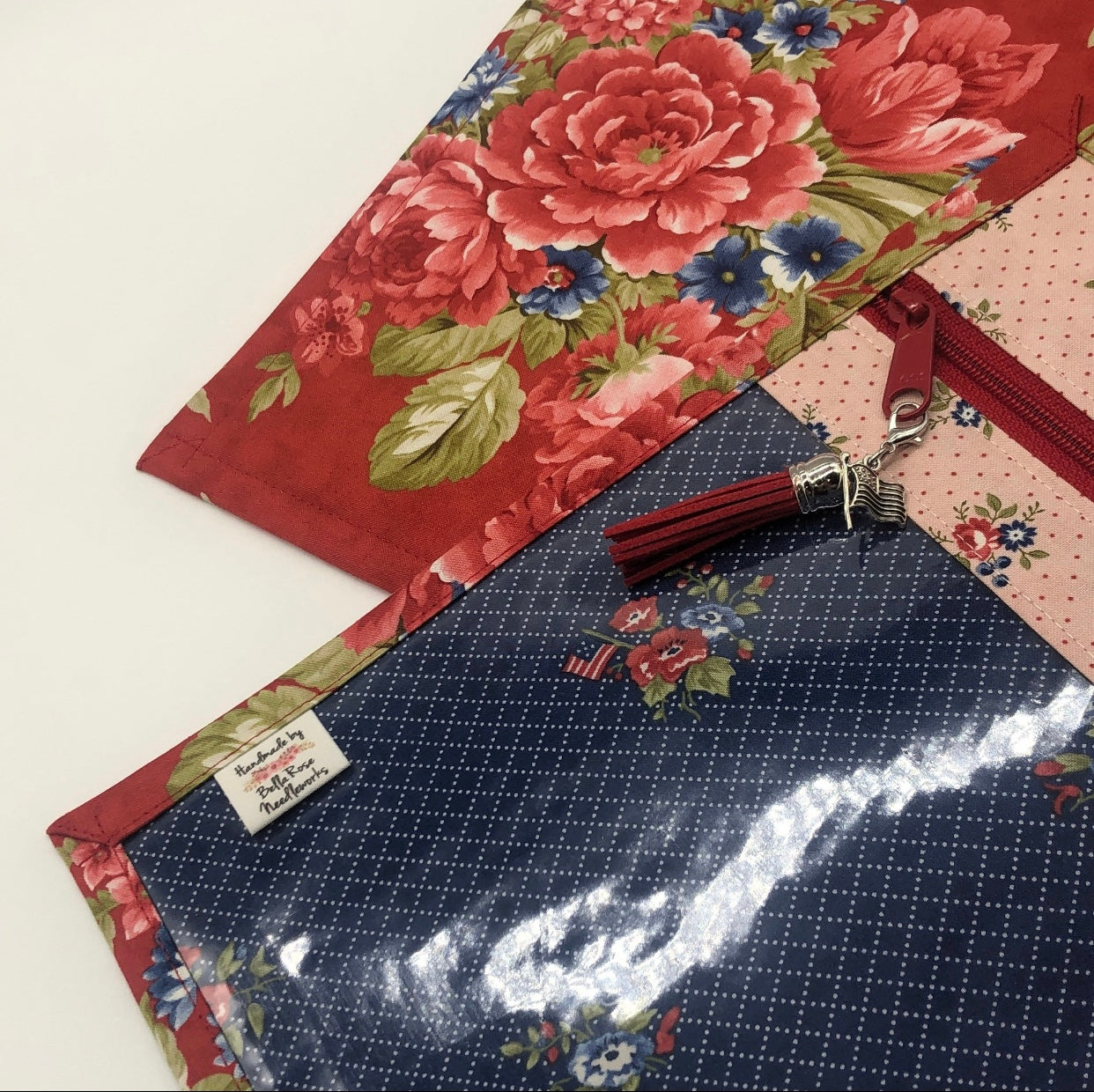 Patriotic Florals ~ Vinyl Front Project Bag