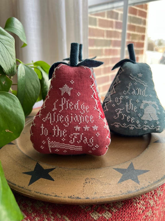 *PREORDER* Patriotic Pears ~ Market Exclusive ~ Annie Beez Folk Art ~ Nashville Needlework Market 2026