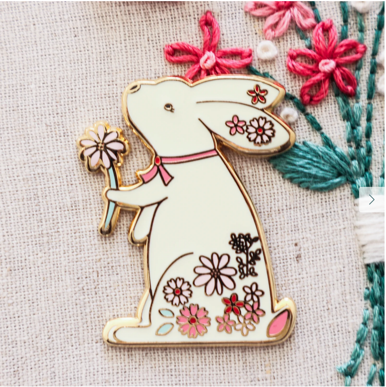 Floral Bunny Needle Minder ~ Flamingo Toes