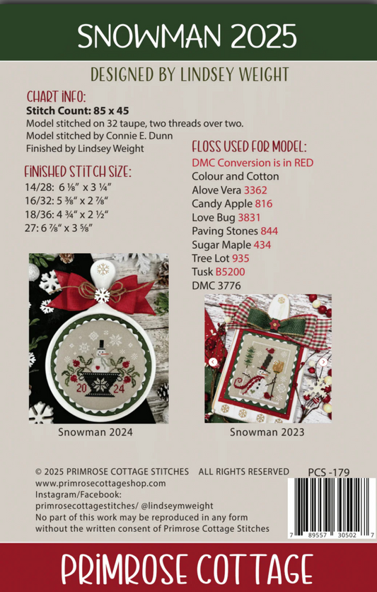 Snowman 2025 ~ Primrose Cottage