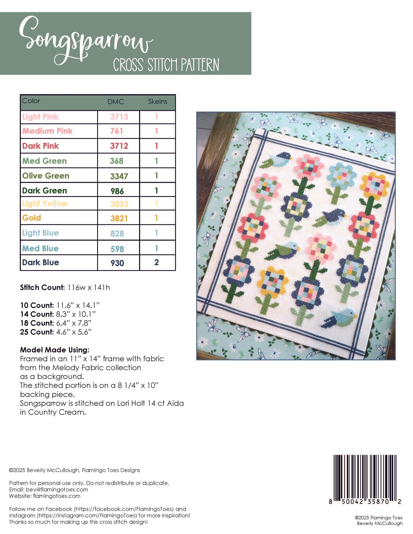 Songsparrow ~ Flamingo Toes