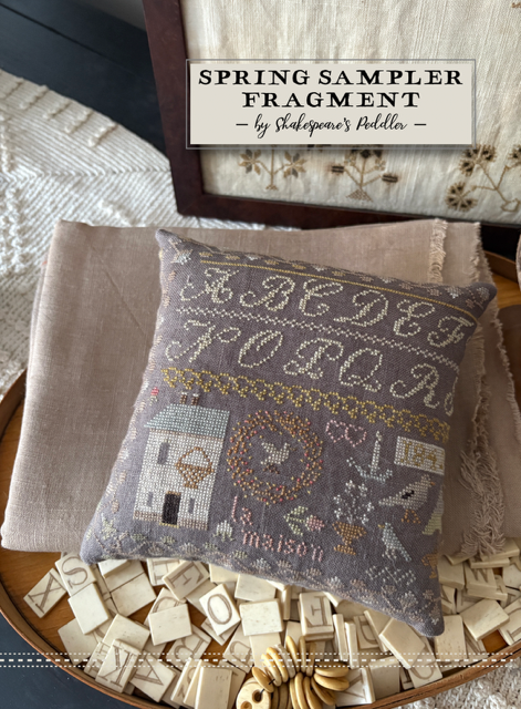 Spring Sampler Fragment ~ Shakespeare's Peddler