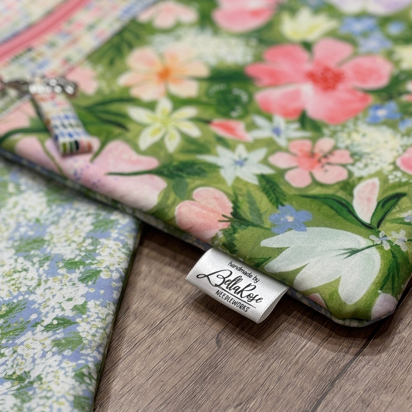 Springtime Florals ~ Fabric Front Project Bag ~ BellaRose Needleworks