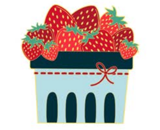 Strawberry Basket Needle Minder ~ Flamingo Toes