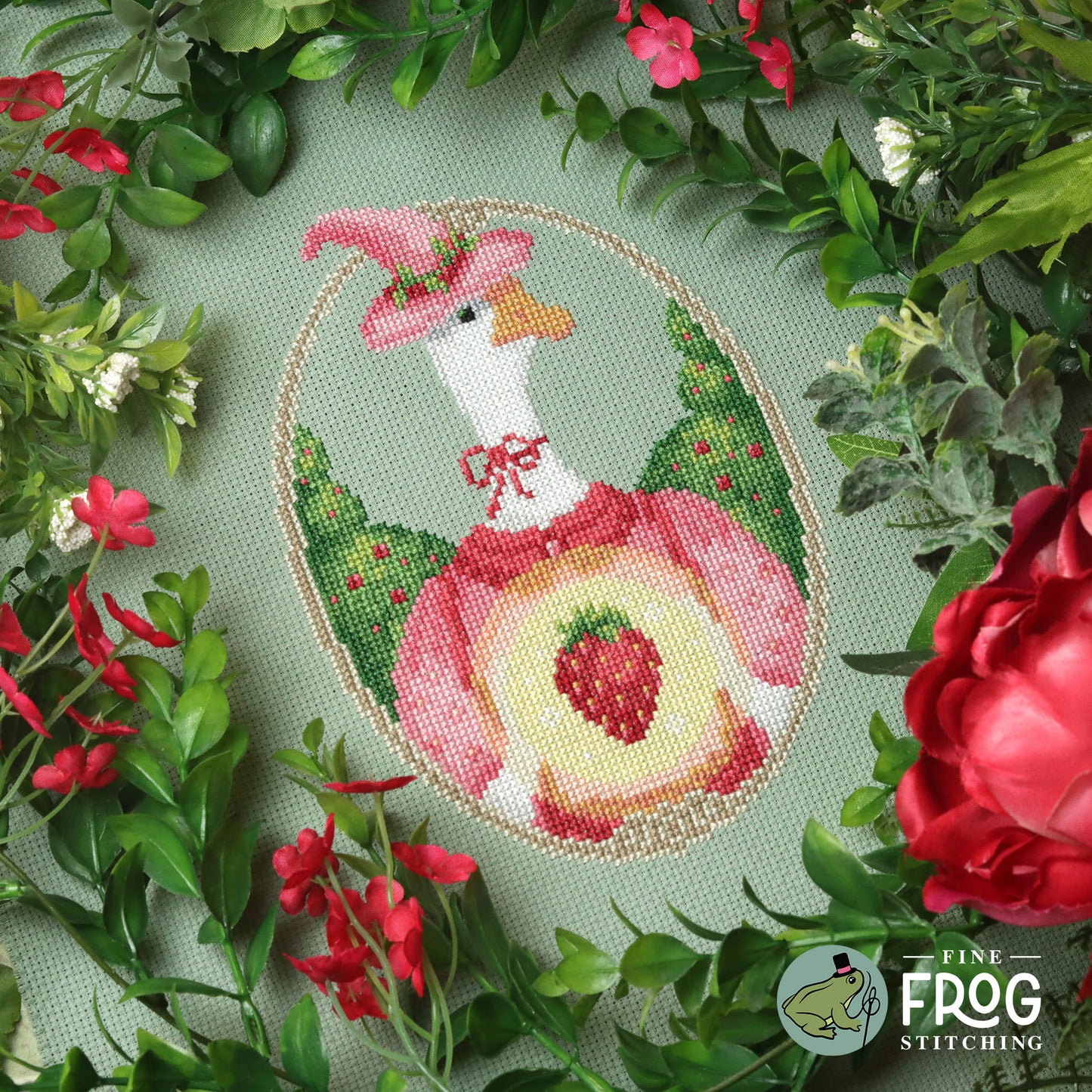 Strawberry Goose Witch~ Fine Frog Stitching