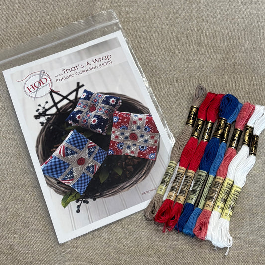 That's a Wrap Patriotic Collection - Fabric and Floss Pack ~ Hands on Design