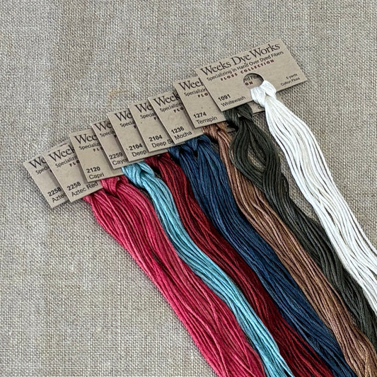 Thread, White & Blue - Fabric and Floss Kit ~ Hands on Design