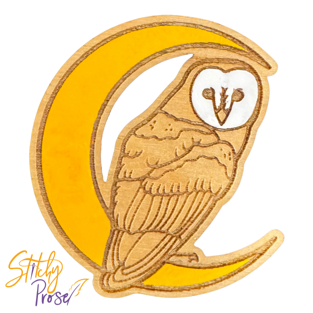 Night Owl Wooden Needle Minder ~ Stitchy Prose