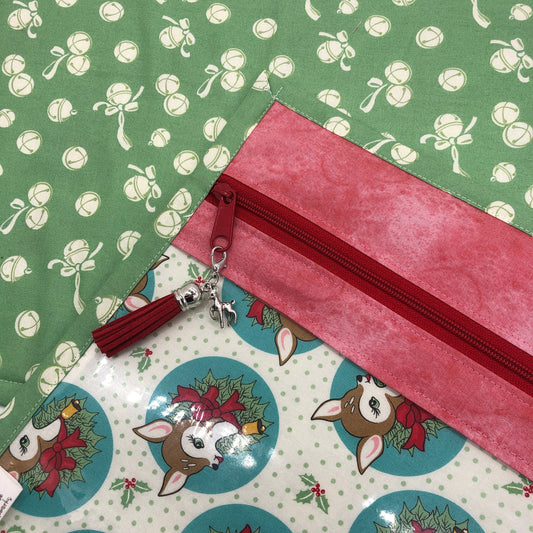 Retro Reindeer ~ Vinyl Front Project Bag