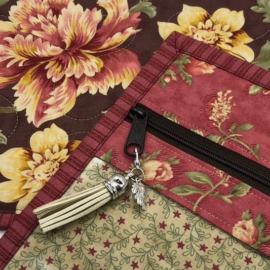 Threads That Bind Quilted Project Bag ~ Vinyl Front Project Bag